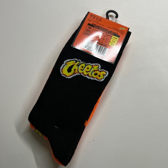 NEW Novelty 2 PR Cheetos Black and Orange Socks. US L - Picture 4 of 6